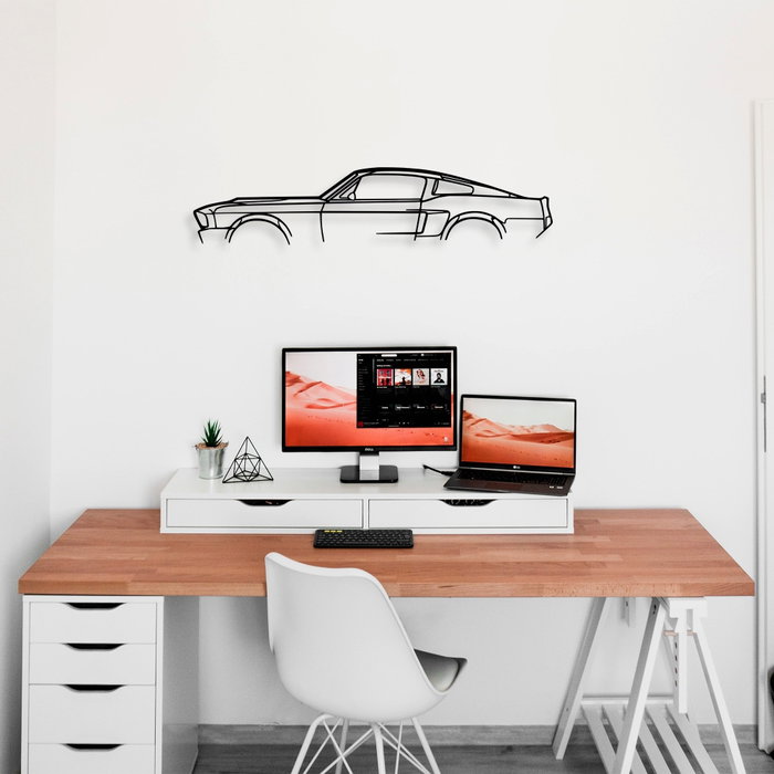 Wallity 1967 Ford Mustang Shelby GT500 Silhouette Escultura de Pared